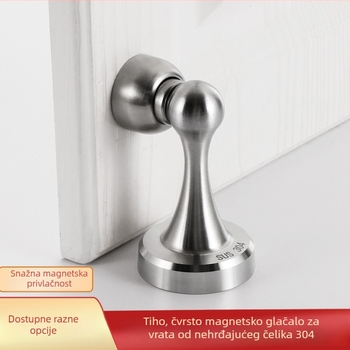 304 nehrđajući čelik magnetski držač vrata, zidni montaža, brušena površina, tip: držač vrata