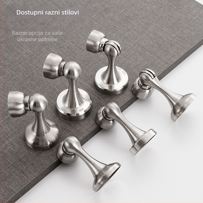 304 nehrđajući čelik magnetski držač vrata, zidni montaža, brušena površina, tip: držač vrata