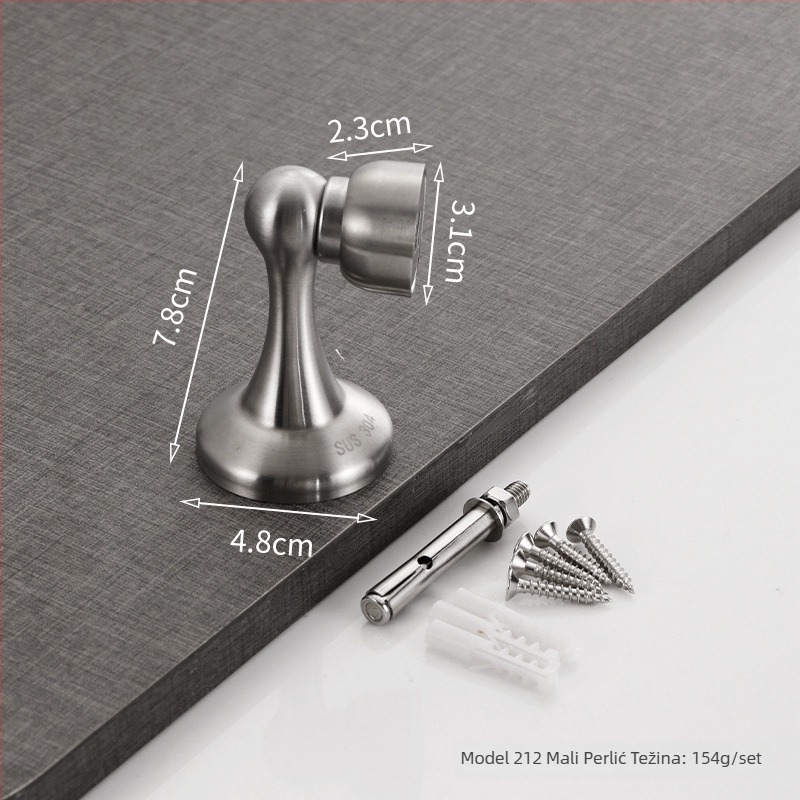 304 nehrđajući čelik magnetski držač vrata, zidni montaža, brušena površina, tip: držač vrata