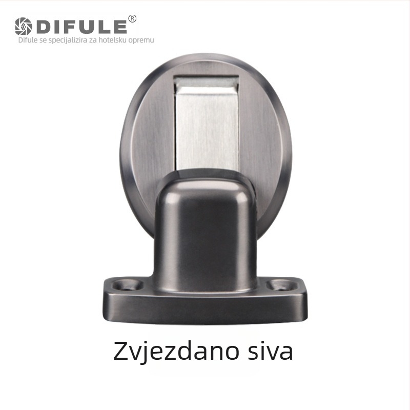 Stoper za vrata DFL-P008C, cinkov spoj, elektroplatiranje, podna montaža, tip: stoper za vrata
