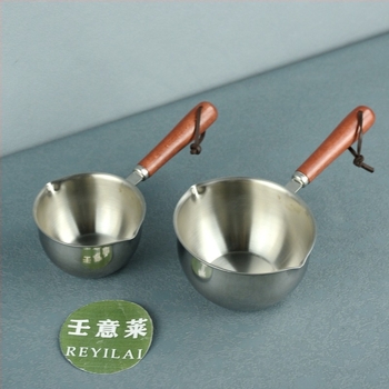 Lonac za ulje od 304 nehrđajućeg čelika, ručna drška, jednostrano dno, kompatibilan s plinskim štednjakom, 125 g