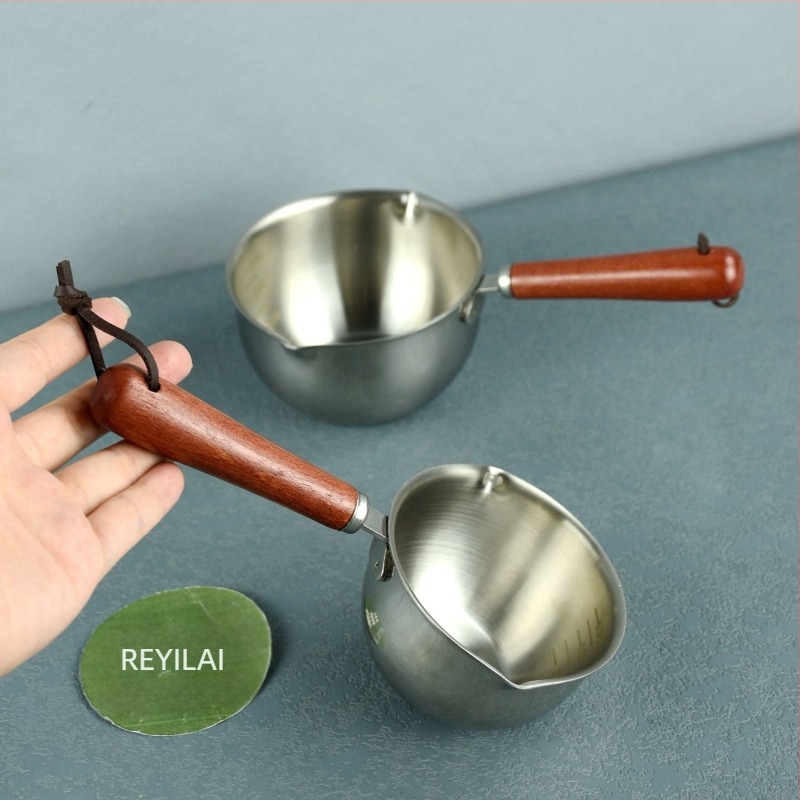 Lonac za ulje od 304 nehrđajućeg čelika, ručna drška, jednostrano dno, kompatibilan s plinskim štednjakom, 125 g