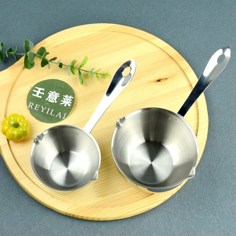 Lonac za ulje od 304 nehrđajućeg čelika, ručna drška, jednostrano dno, kompatibilan s plinskim štednjakom, 125 g