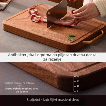 Daska za rezanje od Ebony drveta, dvostrana, antibakterijska i otporna na plijesni, protuklizna kuhinjska daska