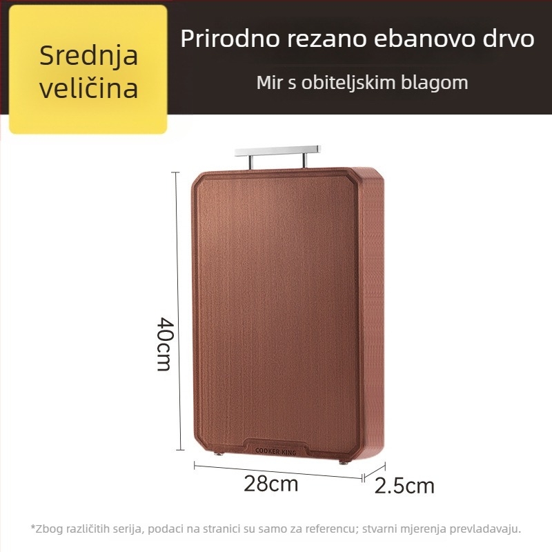 Ebony daska za rezanje od masivnog drveta, dvostrana, COOKER KinG, porijeklo Yongkang, proljeće 2021 izlazak