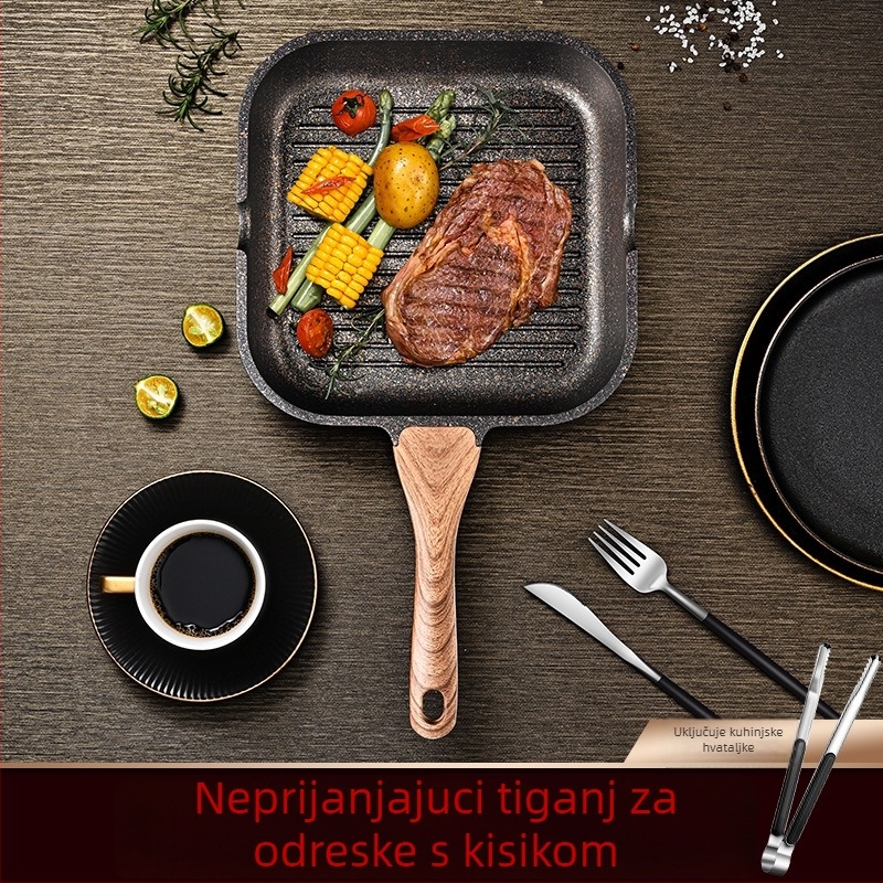 Tavica od Maifan kamena, non-stick, kompatibilna s indukcijskim i plinskim štednjakom, višeslojno dno