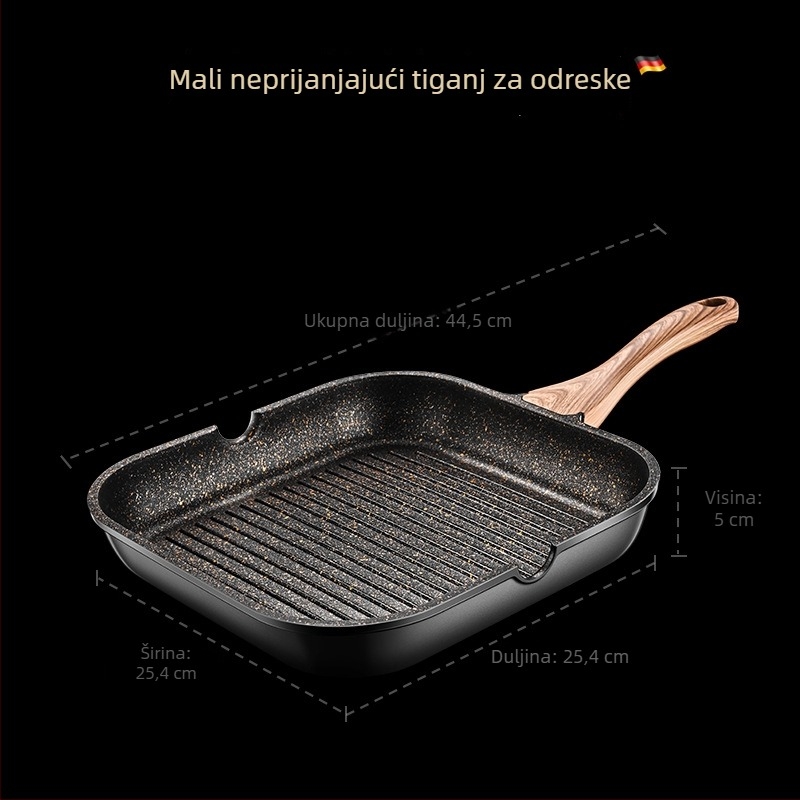 Tavica od Maifan kamena, non-stick, kompatibilna s indukcijskim i plinskim štednjakom, višeslojno dno