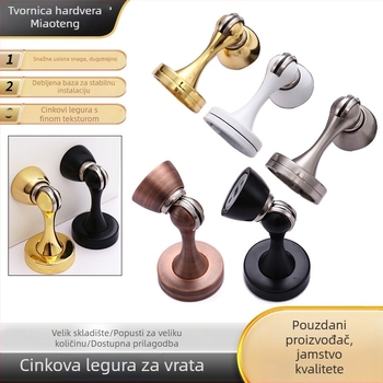 Magnetski držač vrata na zid, od cinkovog legura, elektroplirano završno, moderni minimalistički stil