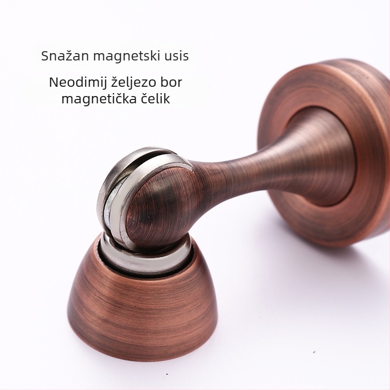Magnetski držač vrata na zid, od cinkovog legura, elektroplirano završno, moderni minimalistički stil