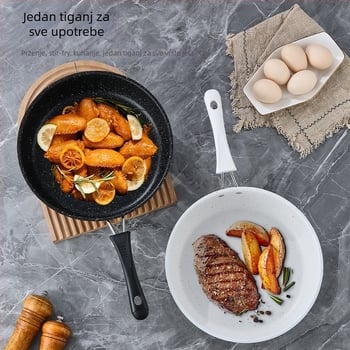 Tava s Maifan kamenjem, neprijanjajuća, korejskog stila, dno od 201 nehrđajućeg čelika, dvostruka slojevitost, bez poklopca, pogodna za plinski plamenik