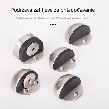 Nehrđajući čelični kućni zaštitnik vrata s magnetskim držanjem, podno uz usisavanje, brušeni završetak, moderan minimalistički dizajn