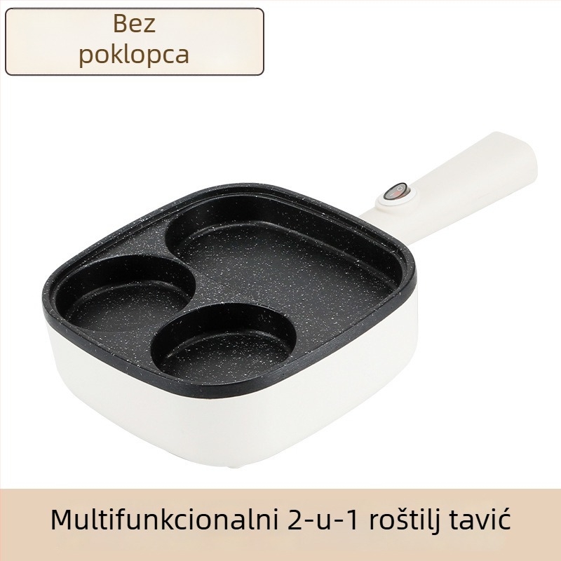 Četverodijelna neprijanjiva tava za omletu i burgere, od aluminijske legure, kompatibilna sa svim pločama, mogućnost prilagodbe brenda