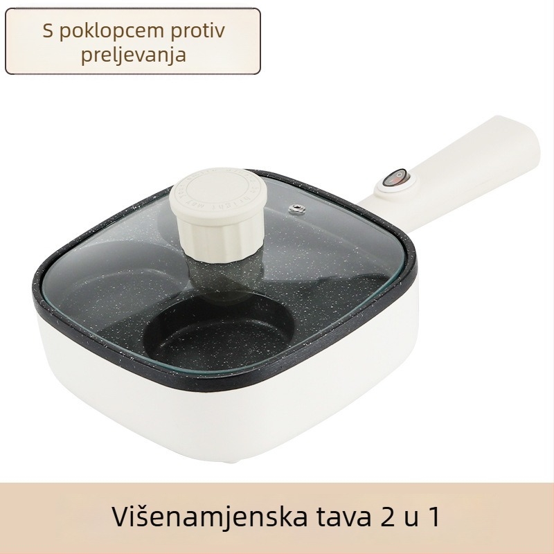 Četverodijelna neprijanjiva tava za omletu i burgere, od aluminijske legure, kompatibilna sa svim pločama, mogućnost prilagodbe brenda