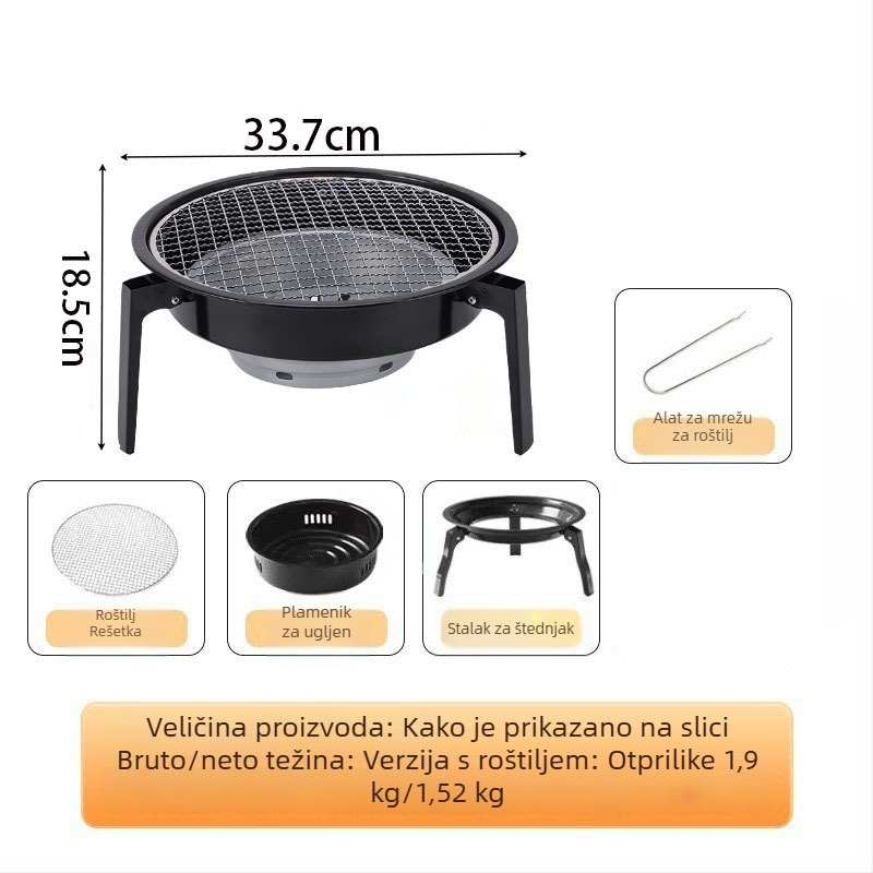 Set drvenog štednjaka za čaj, vanjski roštilj, kamperska tava za roštilj i mala kućna grijalica