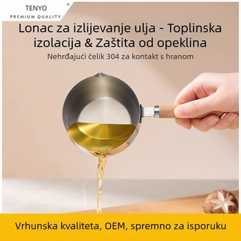 Lonac za ulje od 304 nehrđajućeg čelika – verzija pyg2, jednostruka podloga, dubina 60 mm, bez poklopca