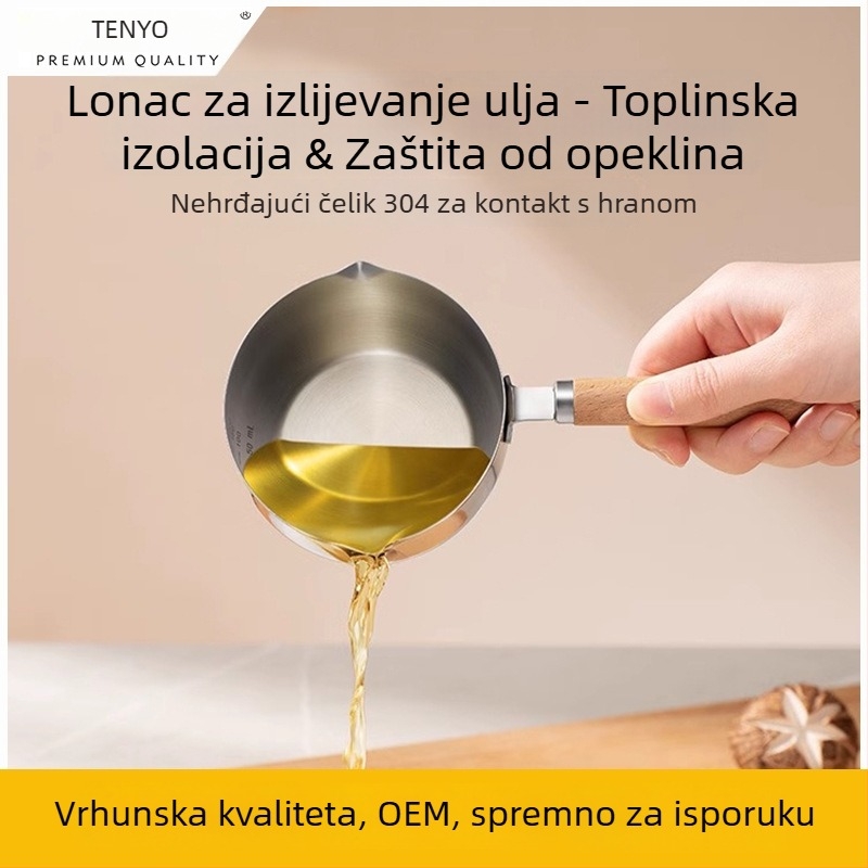 Lonac za ulje od 304 nehrđajućeg čelika – verzija pyg2, jednostruka podloga, dubina 60 mm, bez poklopca