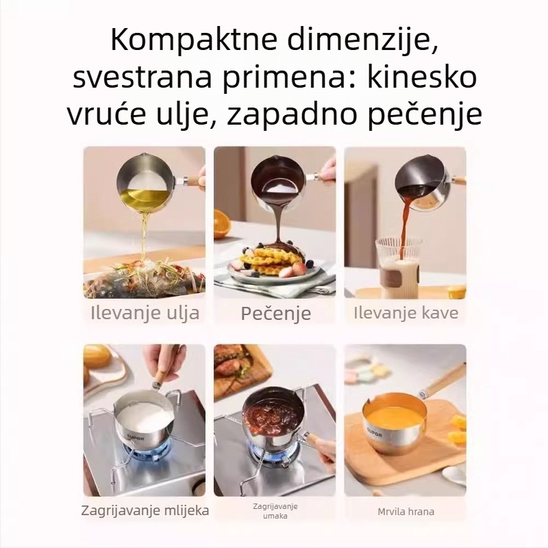 Lonac za ulje od 304 nehrđajućeg čelika – verzija pyg2, jednostruka podloga, dubina 60 mm, bez poklopca