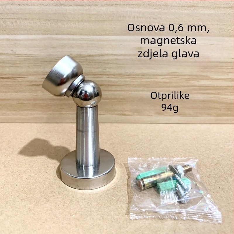 Magnetski držač vrata od nehrđajućeg čelika, zidna montaža, model A01, Haojiashun, elektroplatirani završetak s teksturom, ručno upravljanje, moderni minimalistički stil