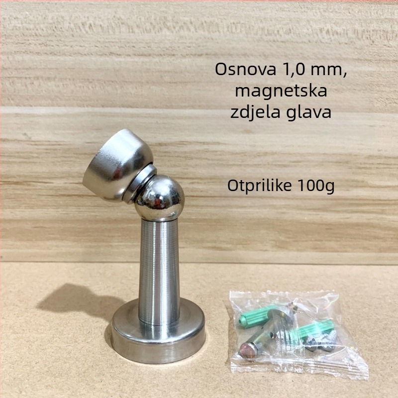 Magnetski držač vrata od nehrđajućeg čelika, zidna montaža, model A01, Haojiashun, elektroplatirani završetak s teksturom, ručno upravljanje, moderni minimalistički stil