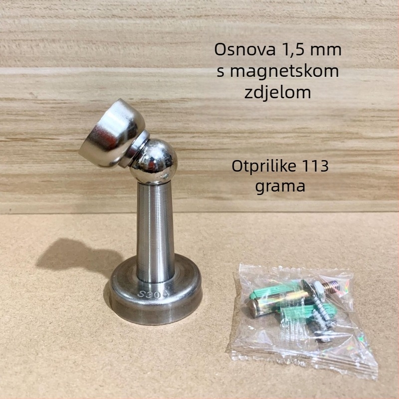 Magnetski držač vrata od nehrđajućeg čelika, zidna montaža, model A01, Haojiashun, elektroplatirani završetak s teksturom, ručno upravljanje, moderni minimalistički stil