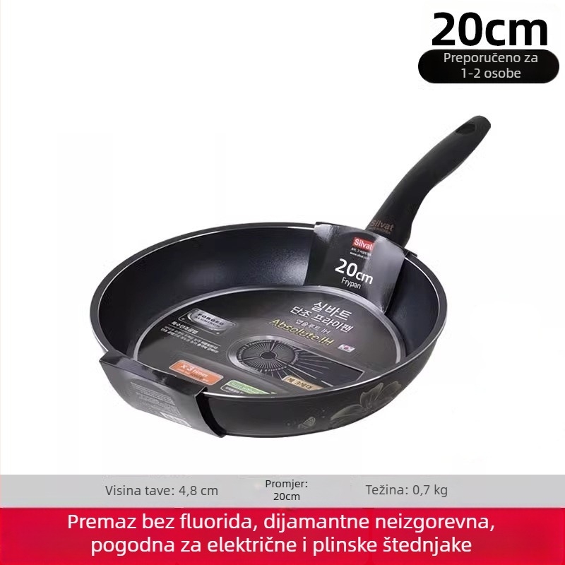 Silvat Absor Flat Frying Pan – non-stick, medicinski kamen, korejskog stila, pogodan za plin i indukcijsku ploču