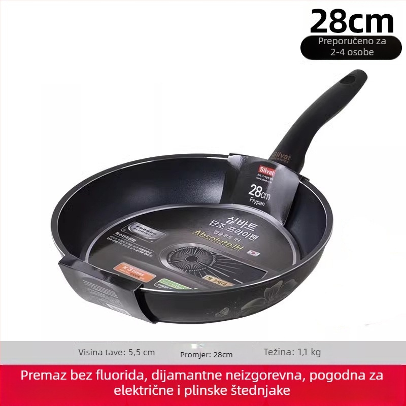 Silvat Absor Flat Frying Pan – non-stick, medicinski kamen, korejskog stila, pogodan za plin i indukcijsku ploču