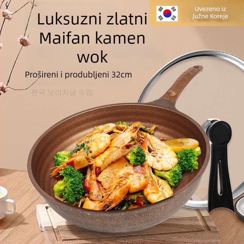 Wok HB30 | aluminijska legura, višeslojno dno, titan injekcijski premaz, poklop od nehrđajućeg čelika sa staklenim prozorom