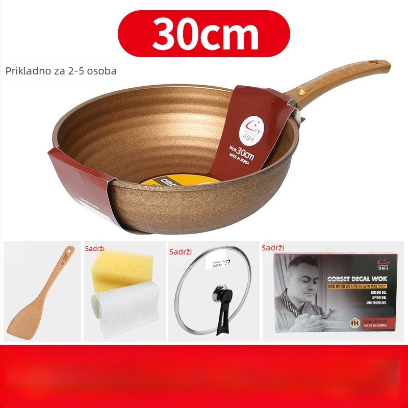 Wok HB30 | aluminijska legura, višeslojno dno, titan injekcijski premaz, poklop od nehrđajućeg čelika sa staklenim prozorom