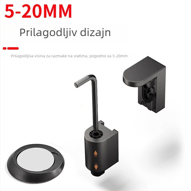 Magnetska potpora za vrata – podno montirana, bez bušenja, cinkova legura, elektroplatirani premaz, automatsko upravljanje, moderni minimalistički stil