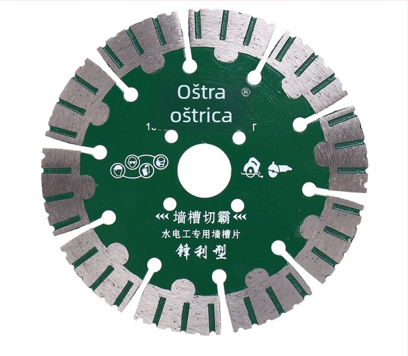 Dijamantni disk za rezanje žljebova u armiranom betonu i cementnim zidovima; sinteriran, metalni spoj