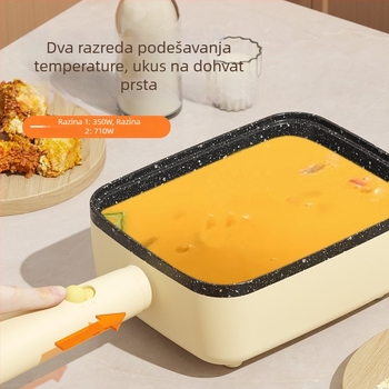 Električna tava za prženje s neprijanjajućim premazom, aluminijska legura, kvadratno dno, 220V, 710W