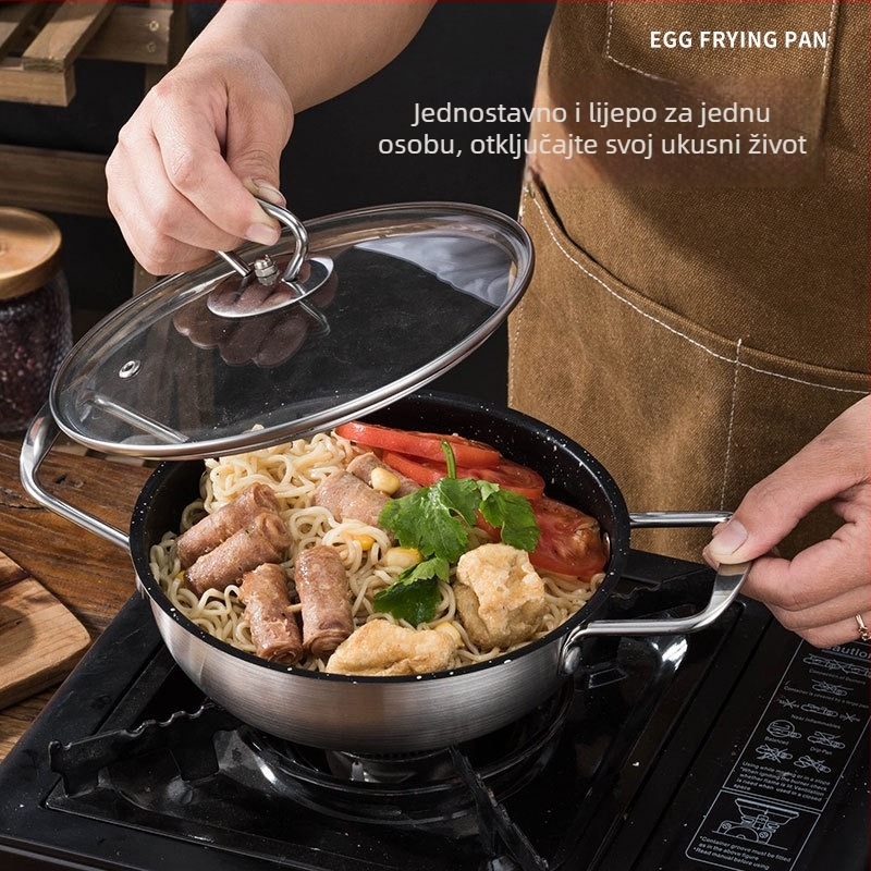 Korejskog stila, nehrđajući čelik s neprijanjajućim premazom – lonac za juhu i suhi lonac s staklenim poklopcem