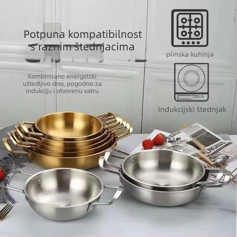Korejskog stila, nehrđajući čelik s neprijanjajućim premazom – lonac za juhu i suhi lonac s staklenim poklopcem