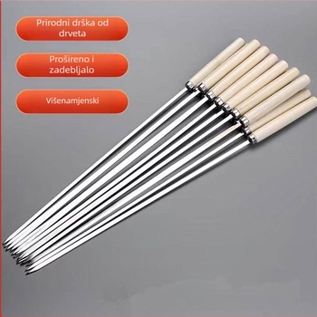 Roštilj štapići od 201 nehrđajućeg čelika – polukružnog profila, sklopivi, elektroforetska obrada, premium razina