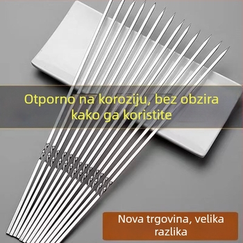 Roštilj štapići od 201 nehrđajućeg čelika – polukružnog profila, sklopivi, elektroforetska obrada, premium razina