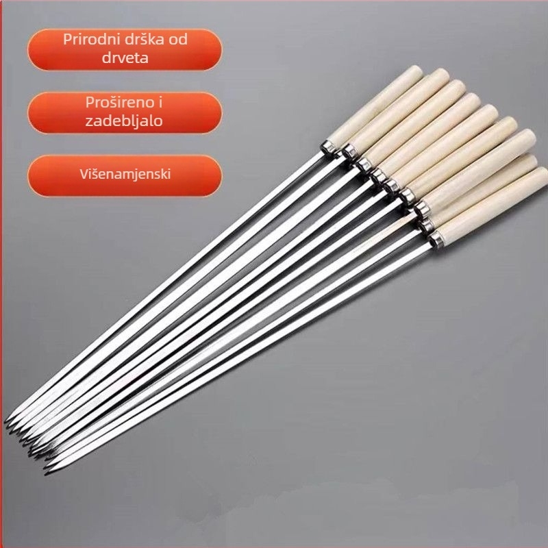 Roštilj štapići od 201 nehrđajućeg čelika – polukružnog profila, sklopivi, elektroforetska obrada, premium razina