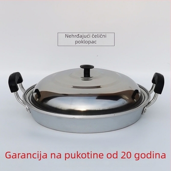 Ručno izrađena aluminijska tava, ravno dno, dvostruka drška, neprijanjajuća