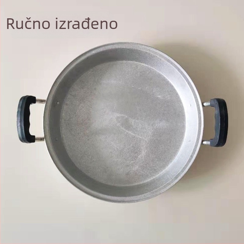 Ručno izrađena aluminijska tava, ravno dno, dvostruka drška, neprijanjajuća