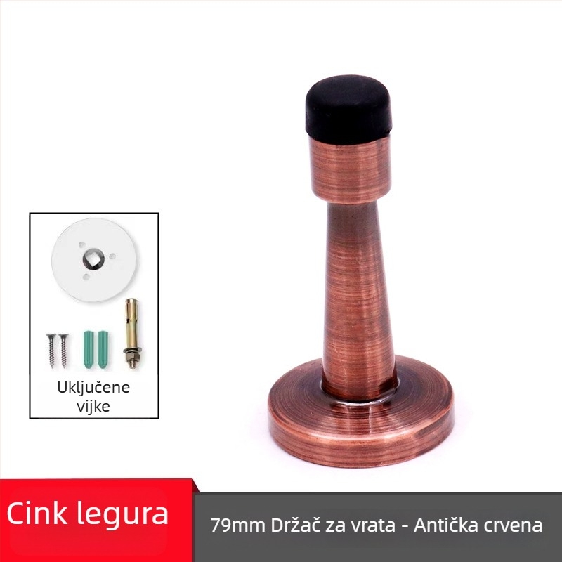 Stoper za vrata, nehrđajući čelik, brušeni završetak, ugradnja na zid, moderni minimalistički dizajn