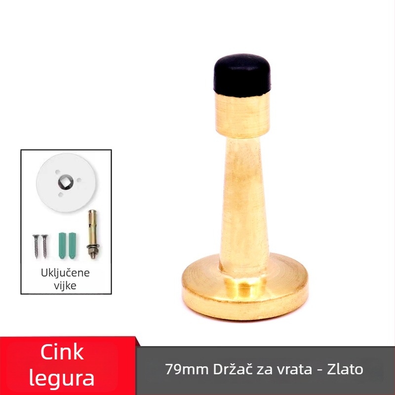 Stoper za vrata, nehrđajući čelik, brušeni završetak, ugradnja na zid, moderni minimalistički dizajn