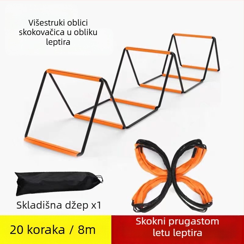 Leptirova agilnost ljestva za nogomet, višestruka upotreba, sklopiva, PE materijal, vježbanje koordinacije i brzine