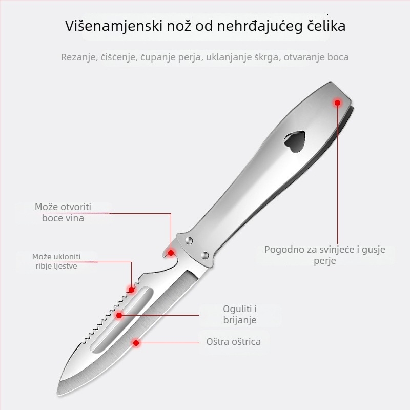 Nerđajući čelični alat za vađenje perja ptica — višenamjerne pincete, klip za perje guske, Lee Huang, moderan minimalistički dizajn