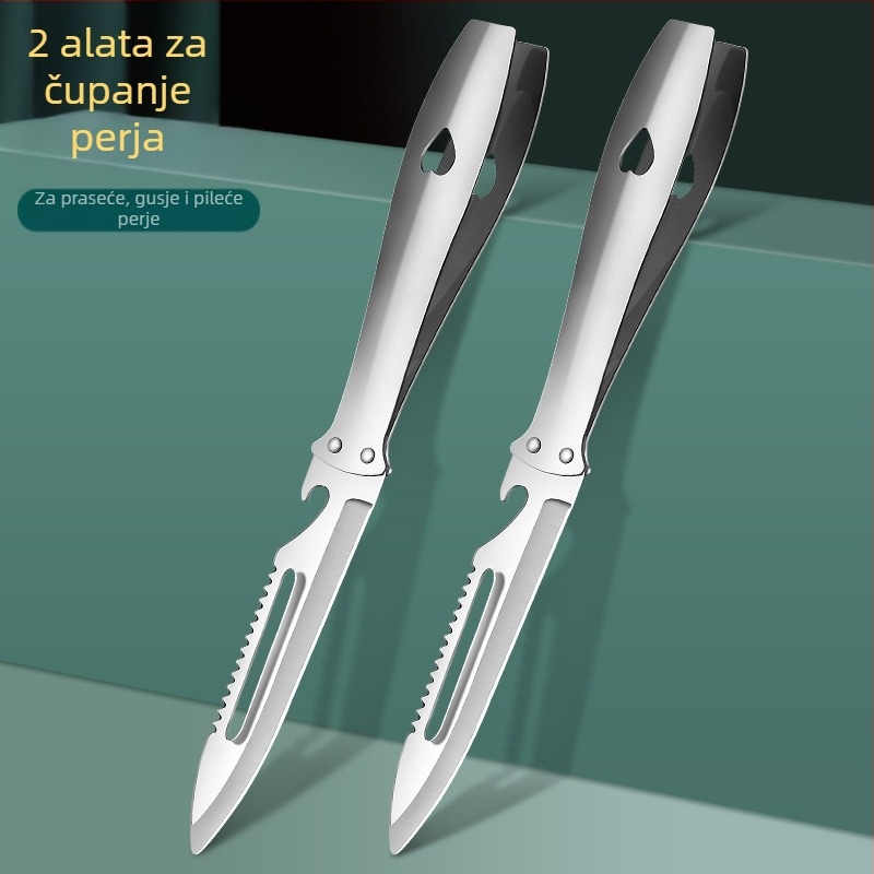 Nerđajući čelični alat za vađenje perja ptica — višenamjerne pincete, klip za perje guske, Lee Huang, moderan minimalistički dizajn