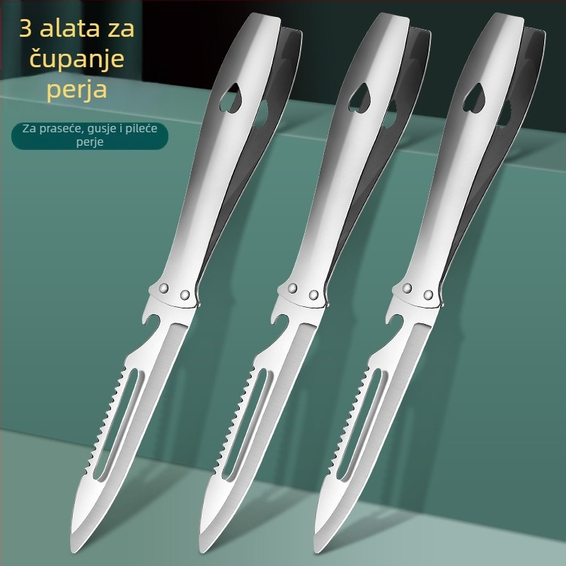 Nerđajući čelični alat za vađenje perja ptica — višenamjerne pincete, klip za perje guske, Lee Huang, moderan minimalistički dizajn