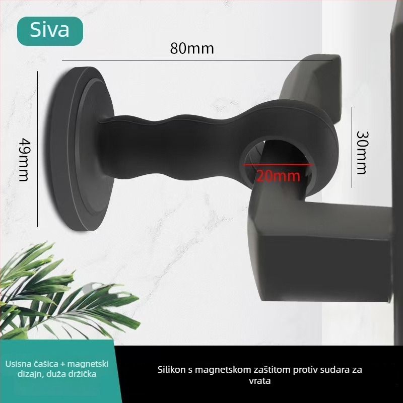 Silikonski magnetski hvatač vrata, bez bušenja, tiho zaštitnik kupaonice, zidni Ct-01, automatsko djelovanje, lagani luksuz