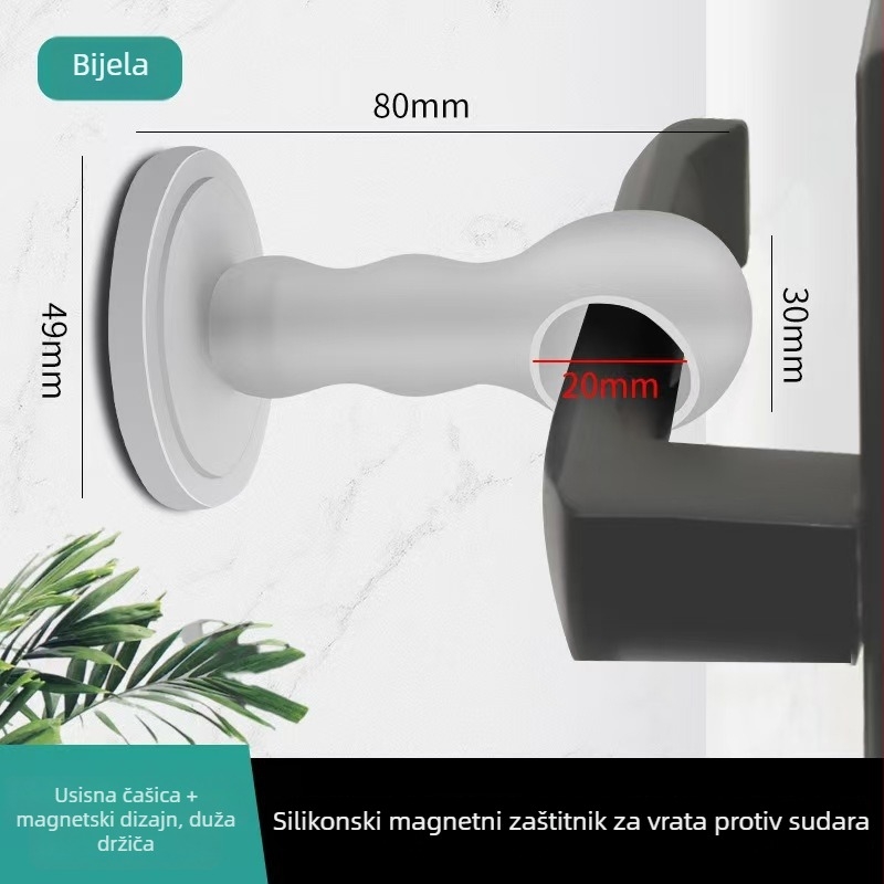 Silikonski magnetski hvatač vrata, bez bušenja, tiho zaštitnik kupaonice, zidni Ct-01, automatsko djelovanje, lagani luksuz