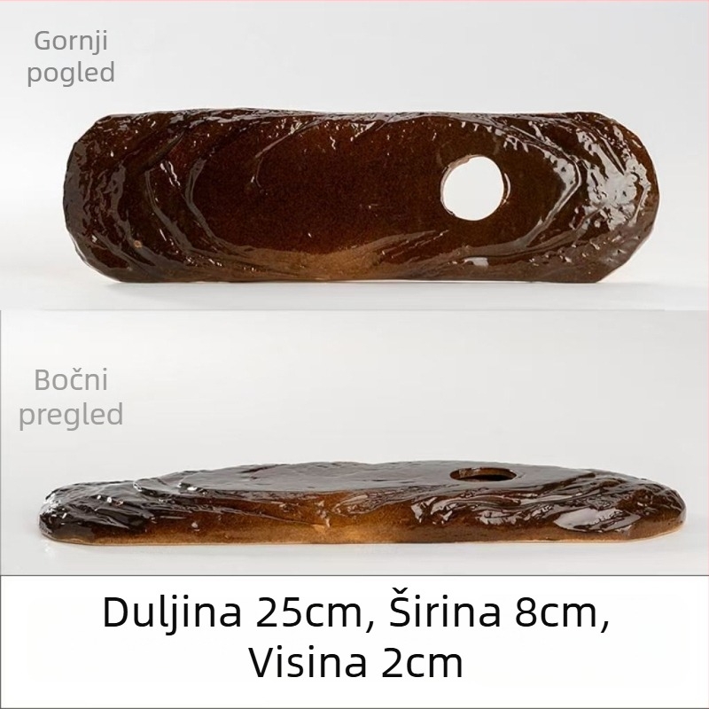 Keramička dekorativna posuda s protokom vode za akvarij, glazirana površina, ručna izrada, klasičan stil, cirkulacija i oksigenacija