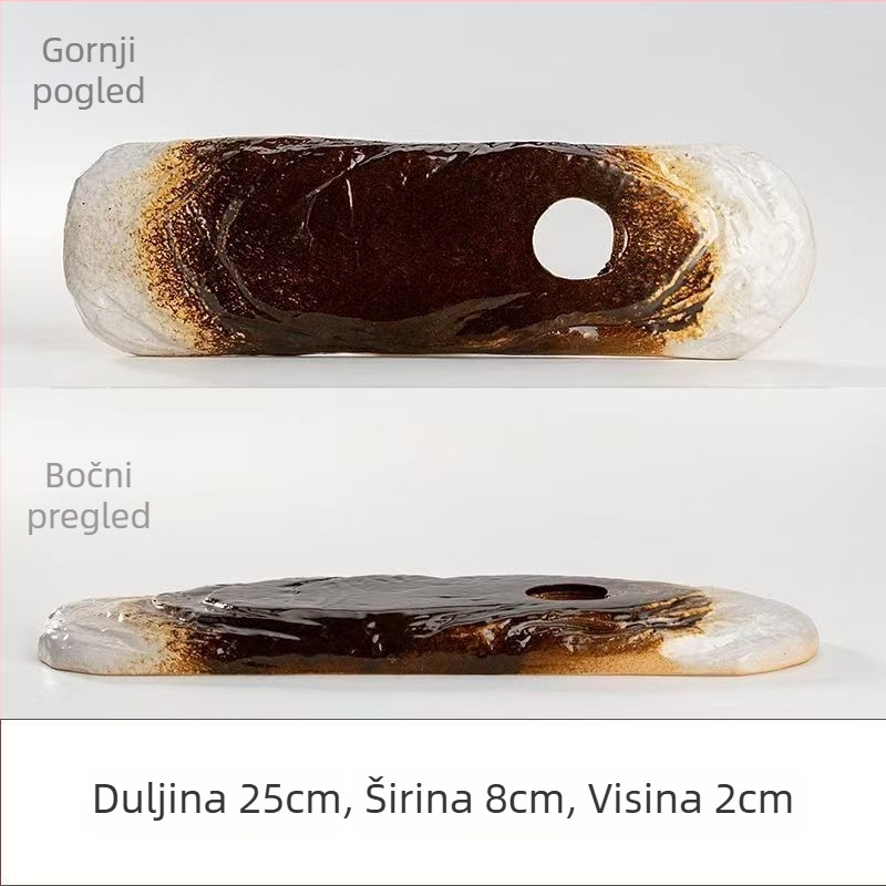 Keramička dekorativna posuda s protokom vode za akvarij, glazirana površina, ručna izrada, klasičan stil, cirkulacija i oksigenacija