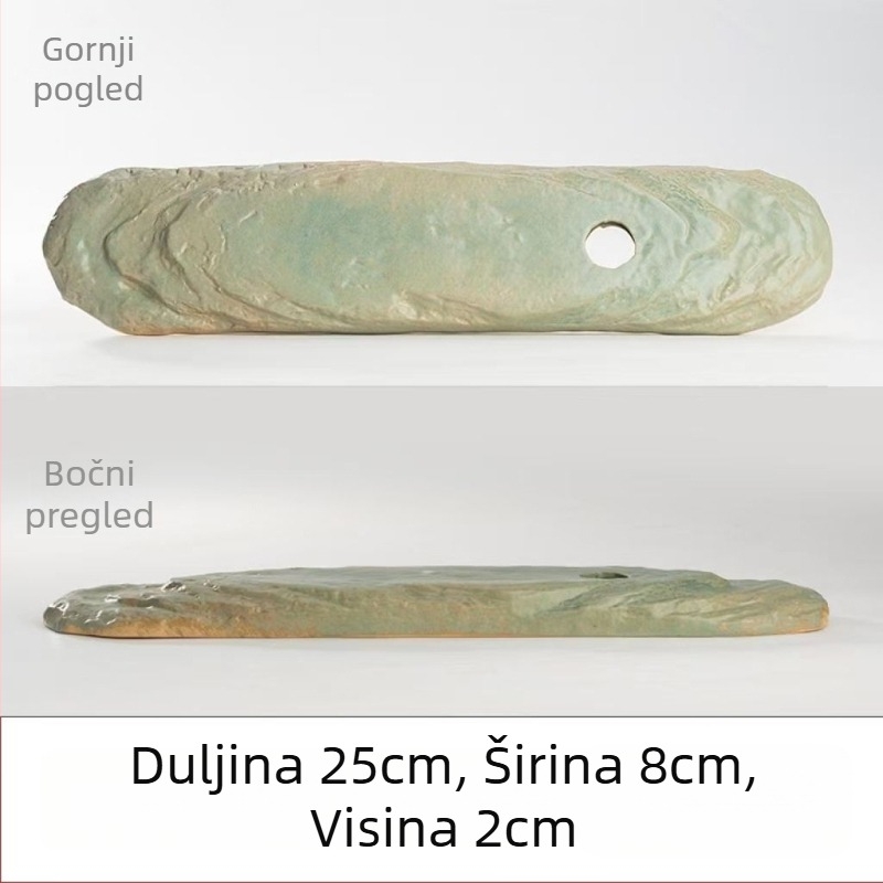 Keramička dekorativna posuda s protokom vode za akvarij, glazirana površina, ručna izrada, klasičan stil, cirkulacija i oksigenacija