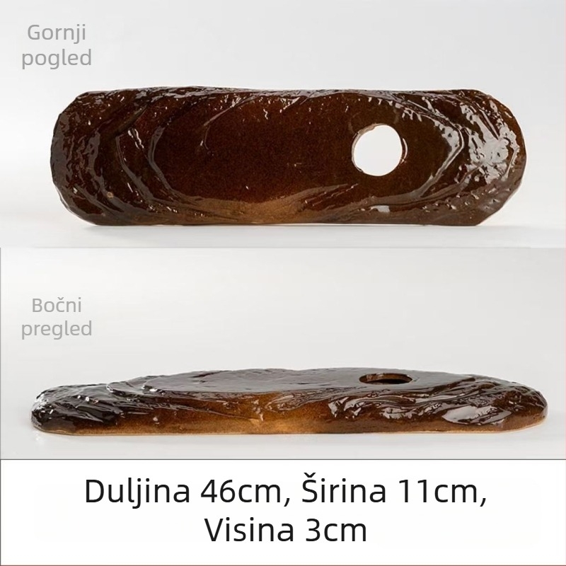 Keramička dekorativna posuda s protokom vode za akvarij, glazirana površina, ručna izrada, klasičan stil, cirkulacija i oksigenacija
